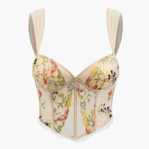 Floral Embroidered Corset Cami Top